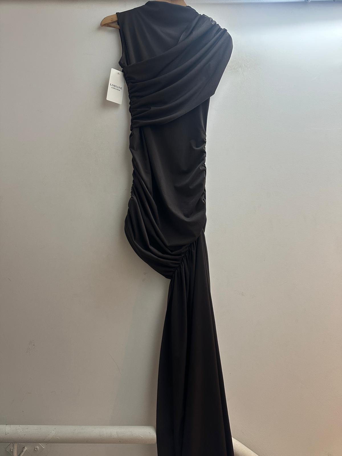 Loriane Mini φόρεμα με ασύμμετρη ουρά και draped λεπτομέρειες - Image 3