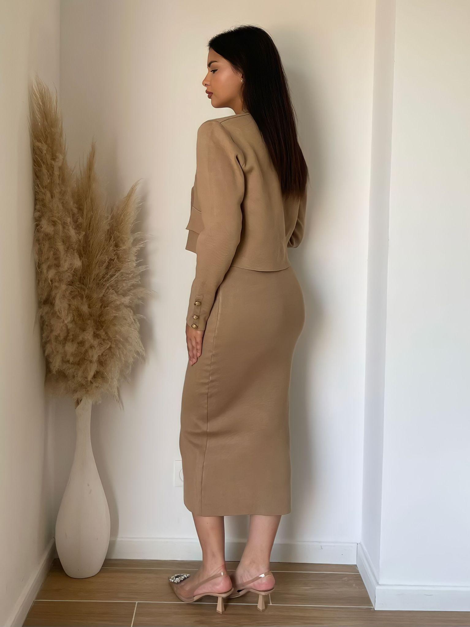 Koolook Σετ φούστα & σακάκι σε καμηλό απόχρωση - Image 3