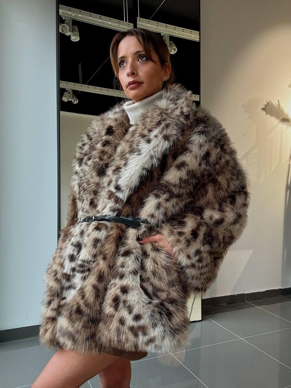 Faux fur παλτό – Animal print