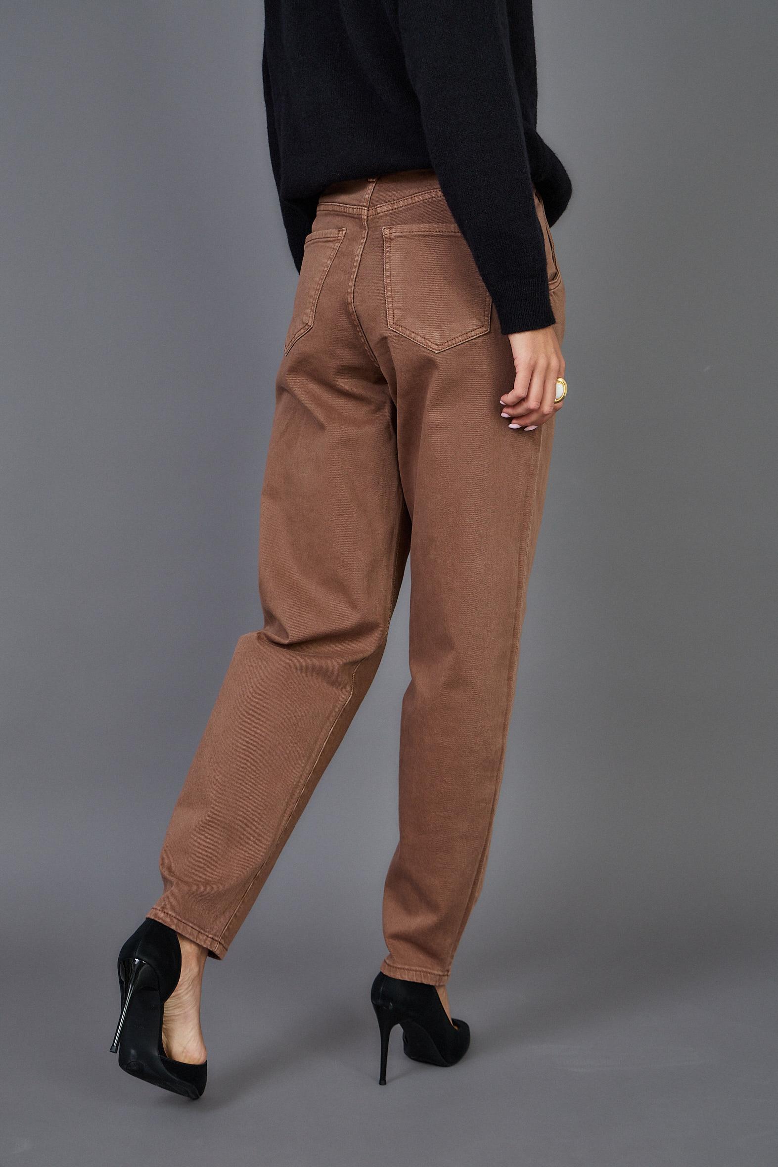 Ψηλόμεσο βαμβακερό παντελόνι – Καμηλό - Dark Blue - Image 9