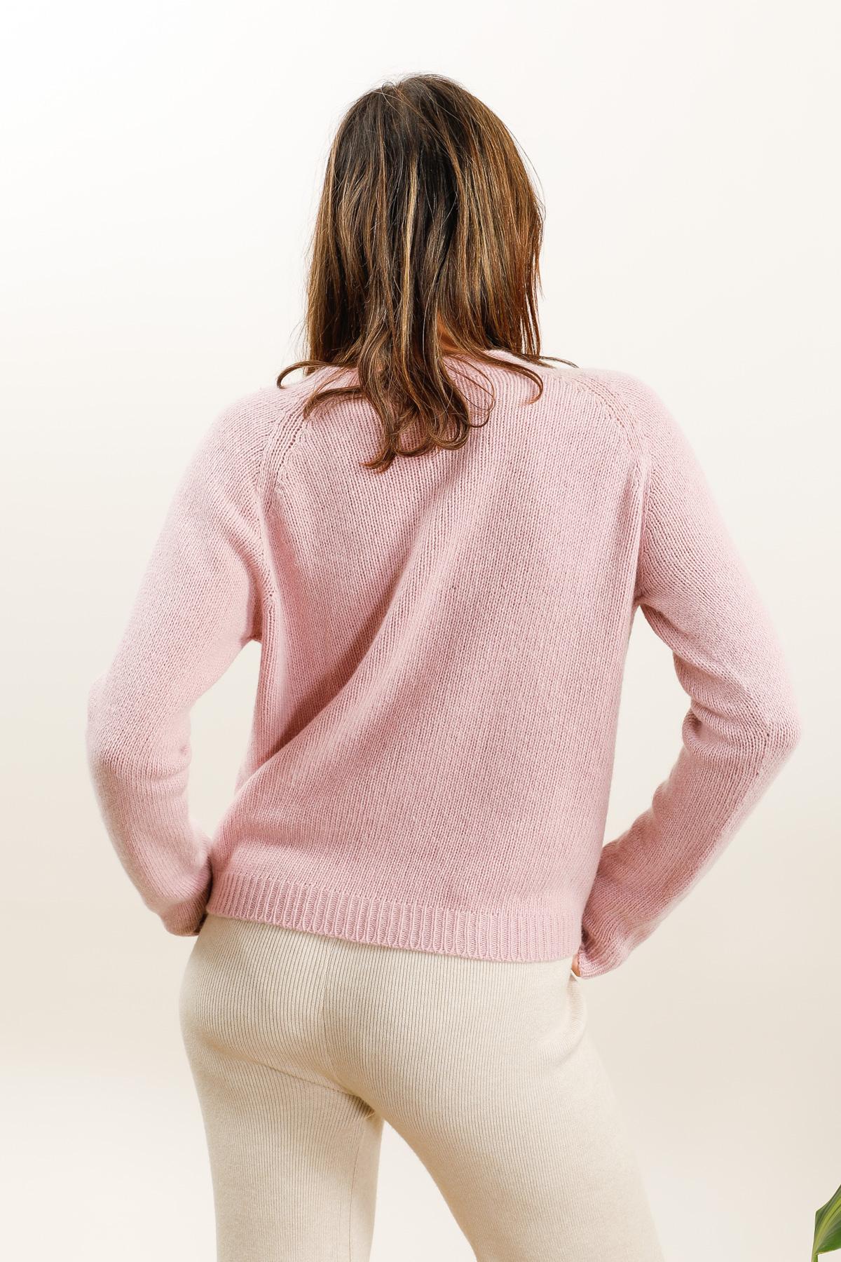 Απαλό πλεκτό πουλόβερ – Ροζ, Μπεζ και Μαύρο - Image 7