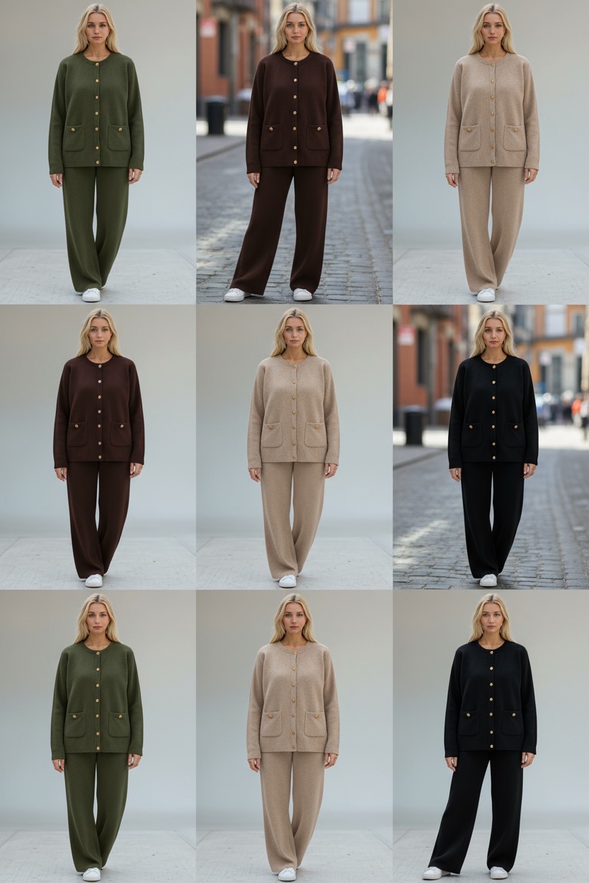 Πλεκτό σετ δύο τεμαχίων – Διαθέσιμο σε 5 χρώματα - Image 3