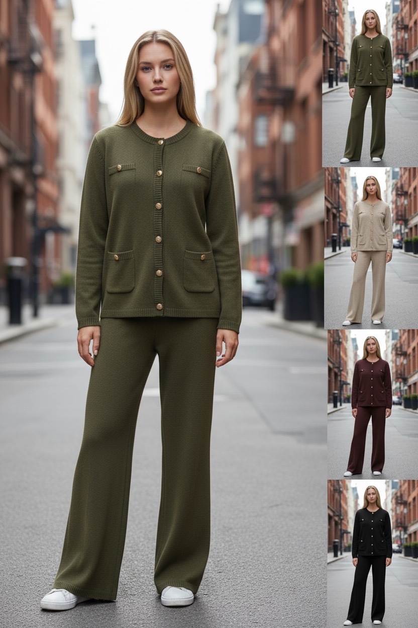 Πλεκτό σετ δύο τεμαχίων – Διαθέσιμο σε 5 χρώματα - Image 2