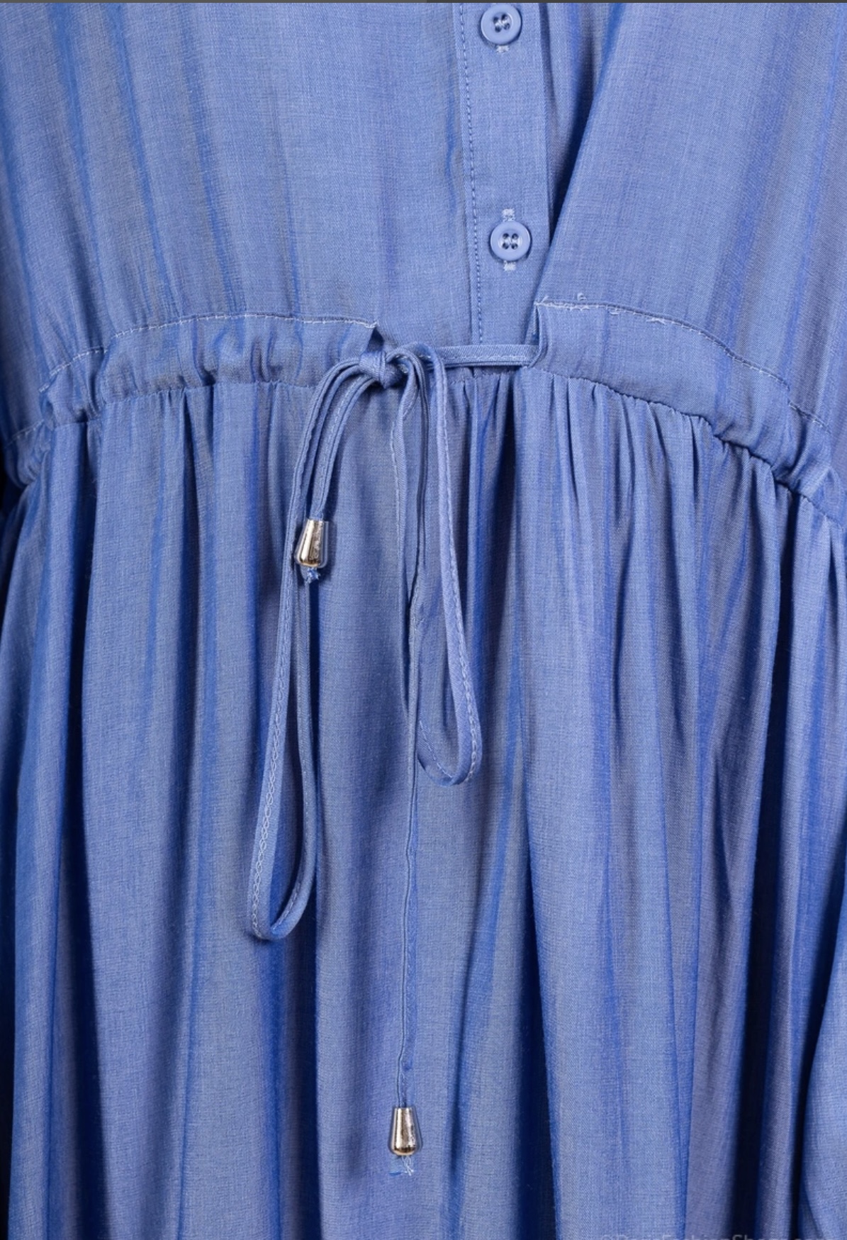 Maxi φόρεμα με κουμπιά και κορδόνι στη μέση - Image 6